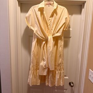 Chico’s Black Label Women's Cream Tie-Front Midi Dress